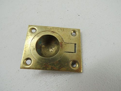 Used brass ring pull latch handle lock hardware boat sail tug ship (#1346)