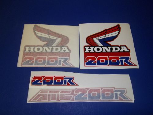 Honda atc 200r 1985 1986 1987 1988 1989  4pc decal sticker emblem trx  oem  250r