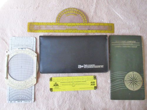 Aero products research inc. e6-b flight computer w/ book, rulers &amp; protractor ++