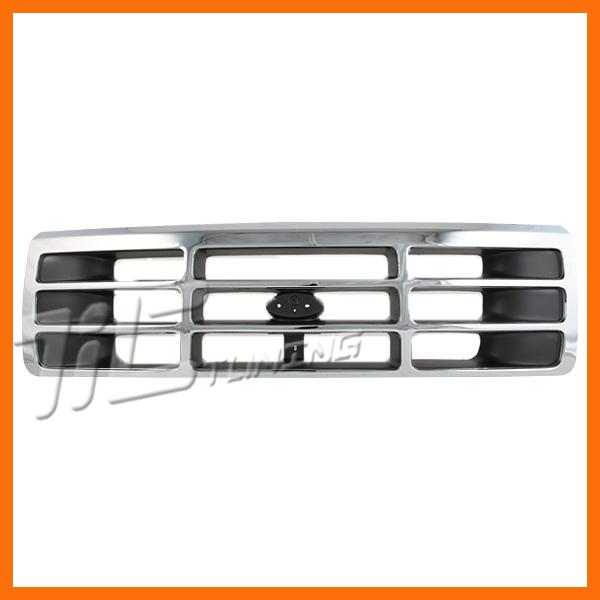 92-96 ford f150 f250 f350 bronco chrome front plastic grille body assembly