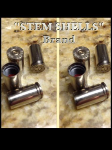 2 sets &#034;stem shells&#034; brand bullet shell valve caps (8) 9mm nickel
