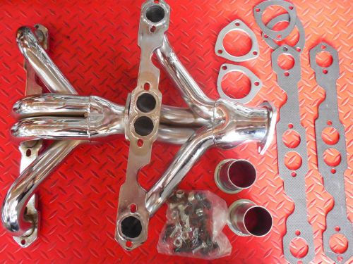 Header set block hugger ceramic small block chevy chevrolet with collectors gask
