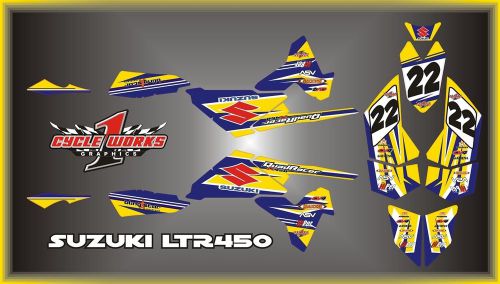 Suzuki ltr 450 quadracer  semi custom graphics kit yellow