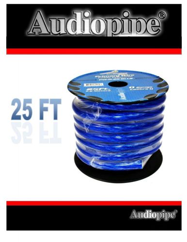 Audiopipe 0 ga gauge blue power ground wire cable car audio 25ft hand rolled