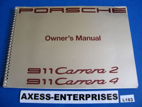 1991 porsche 964 911 carrera c2 c4 owners manual drivers book users guide # l183
