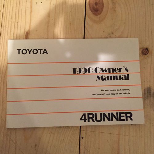 1990 toyota 4runner owners manual original