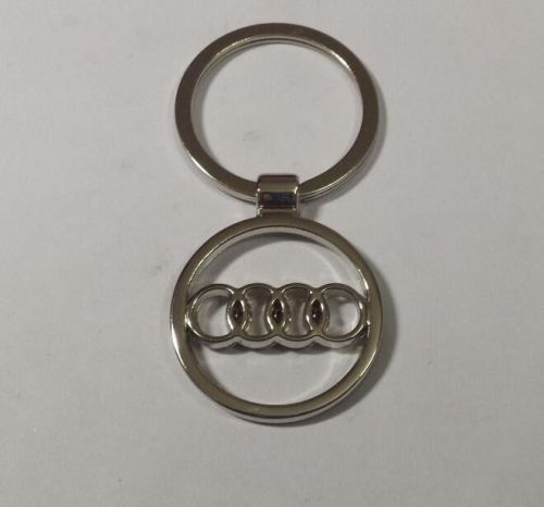 Audi car hollow out logos alloy key chain ring tag key fob lanyard keychain