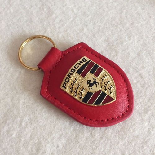 Porsche design high quality leather key ring gold crest keychain for porsche #c
