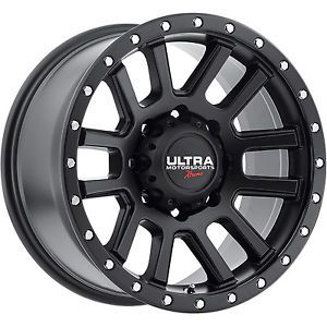 18x9 black ultra xtreme x107 107 8x180 +12 rims kanati mud hog 275/70/18 tires