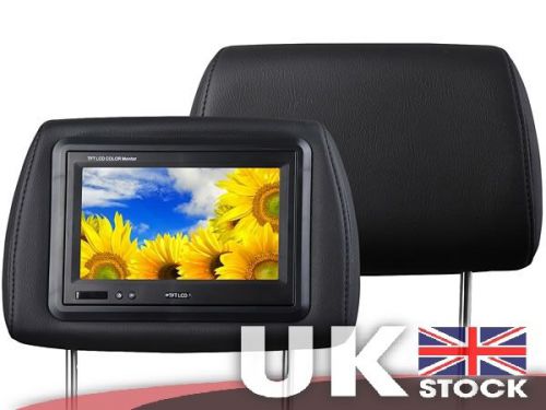 Pair of 7&#034; headrest tft lcd monitor 1024*600 with leather cover black