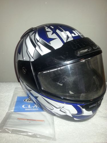 Hjc cl 11 medium helmet black blue snowmobile motorcycle sled winter