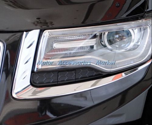 New chrome front light headlight trim for jeep grand cherokee 2014 2015