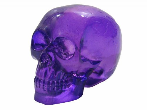 Clear purple skull head shift knob / decor diy undrilled solid resin clear cast