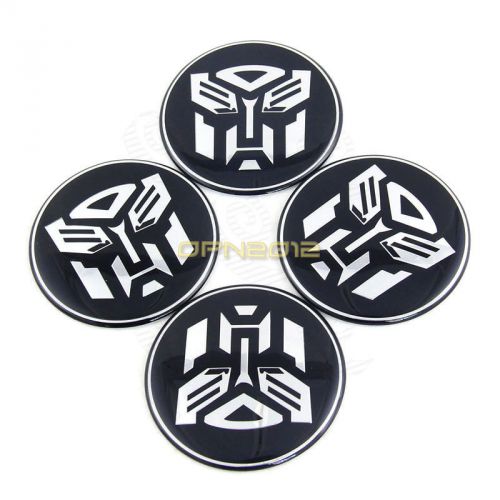 4x 65mm transformers autobot car auto wheel rim center hub caps decal tyre badge