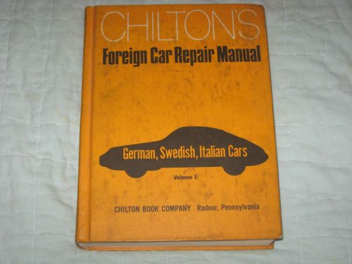 Chilton 1971 foreign car repair manual german swedish italian cars vol. 1