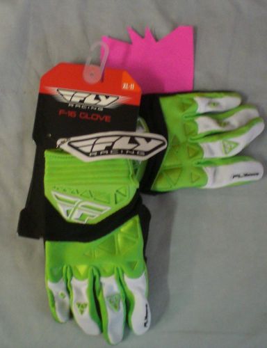 Fly racing f-16 gloves xl-11 green pn# 369-91511
