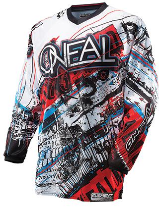 New 2014 oneal element acid white jersey motocross atv bmx shirt