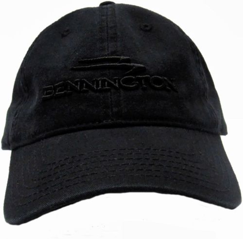 Otto black vintage classic soild cap with embroidered bennington pontoon logo