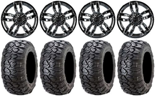 Madjax velocity chrome wheels 12&#034; 23x10-12 ultracross tires ez-go &amp; club car