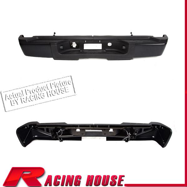 Rear step bumper bar w/pad 11-13 silverado sierra 25/3500 hd single no sensor bk