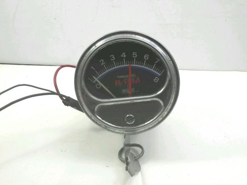 Vintage dixco tachometer 8000 rpm as is chrome gauge w cables and adjust key