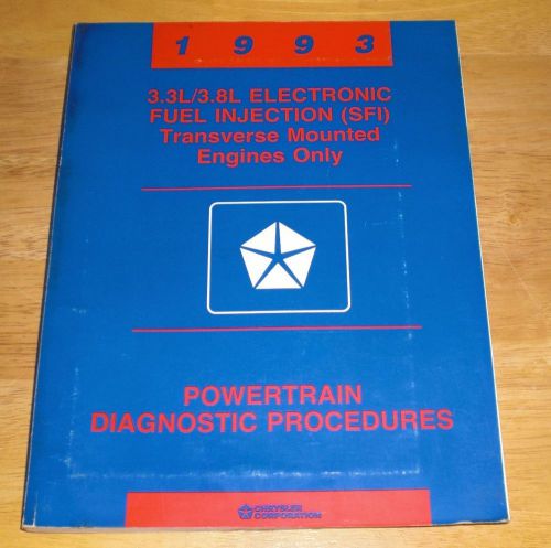 1993 93 chrysler 3.3l/3.8l sfi powertrain diagnostic procedures manual used