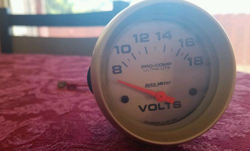 Auto meter 4391 ultra-lite electric voltmeter gauge 2 1/16 in. 8 - 18 volts