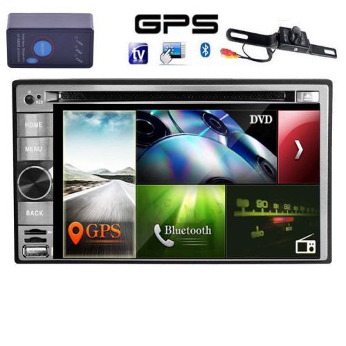 Pure android 4.4 double din car stereo gps mp3 wifi dvd player radio camera obd2