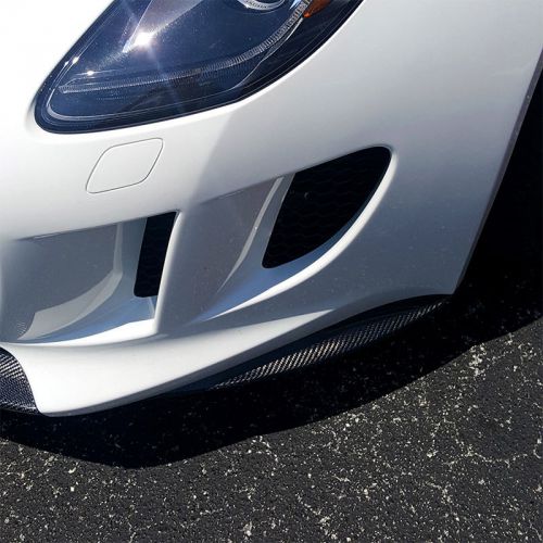 2014-2016 jaguar f-type tesoro 2pc front bumper lip spoilers (carbon fiber)