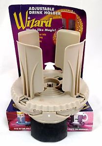 Nos wizard adjustable cup drink holder beige vehicles clamp holds up to 64 oz