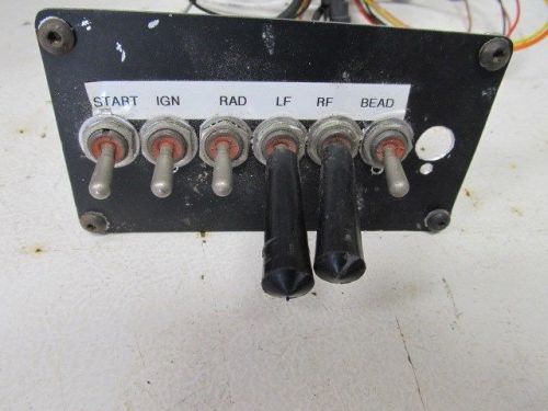 Nascar switch plate with harness n plugs 5-1/4 x 2-7/8 start/ign/rad/lf/rf/bead