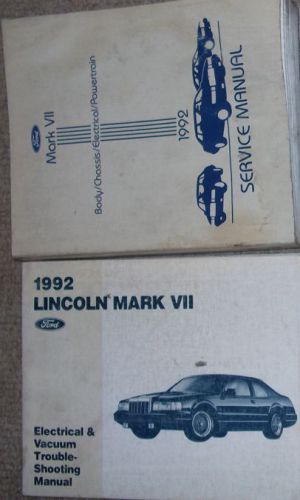 1992 lincoln mark vii service repair shop manual factory book oem 92 set w ewd