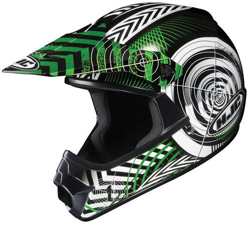 Hjc cl-xy youth wanted  motocross helmet black, white, green small