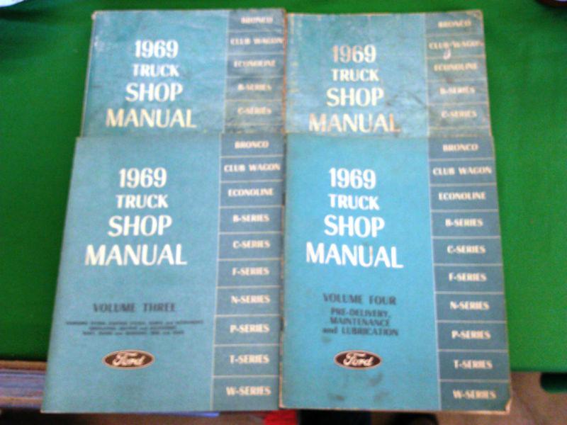 1969 truck shop manual all 4 volumes. first printing january 1969,