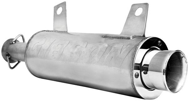 Gibson exhaust extreme twin core slip-on exhaust stainless steel pol rzr