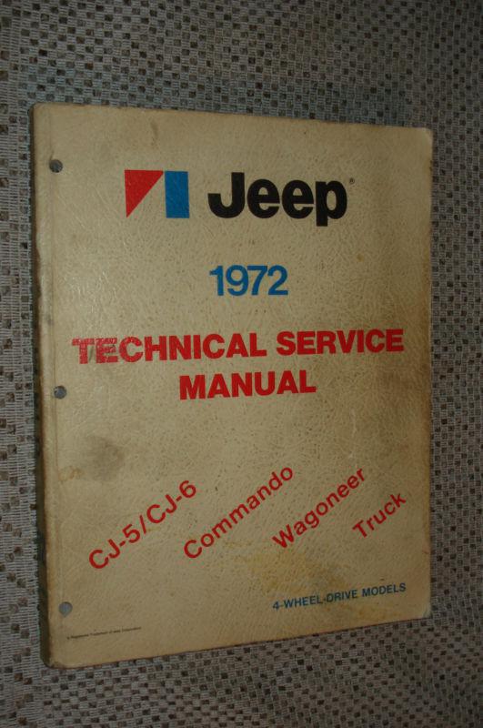 1972 jeep cherokee cj and more service manual original shop book rare