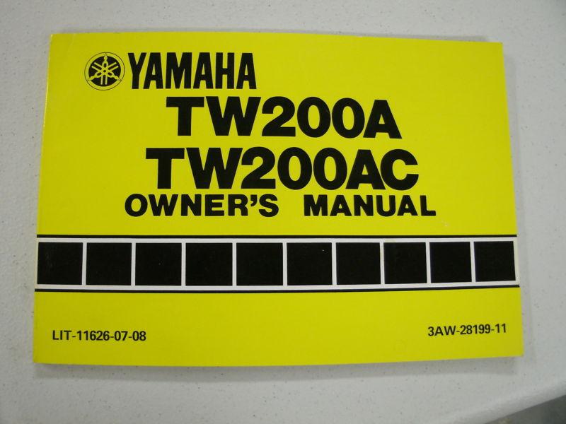 Rare nos yamaha 1990 90 tw200a owners manual excellent trailway tw200 tw200ac