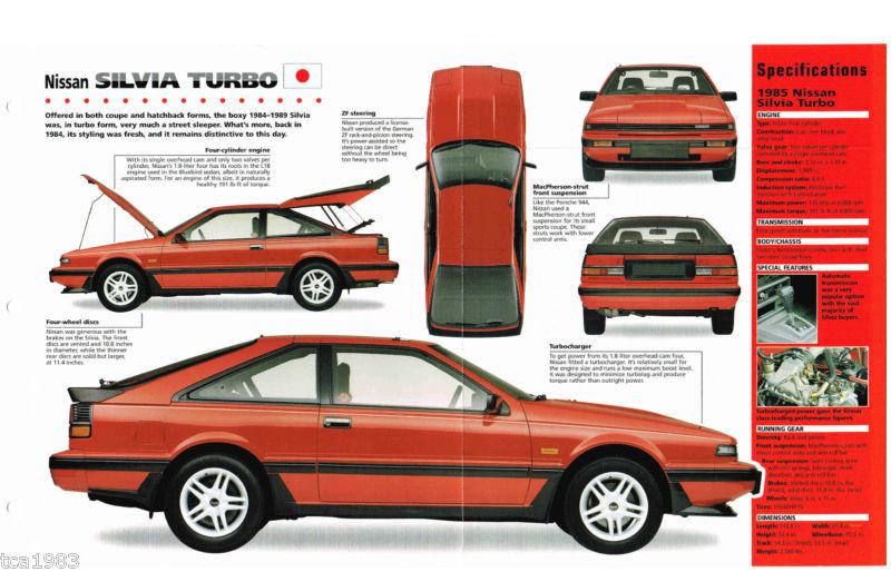 Nissan silvia turbo imp brochure: 1984,1985,1986,