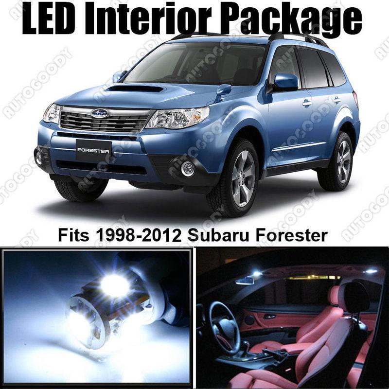 5x white led light interior package for subaru forester