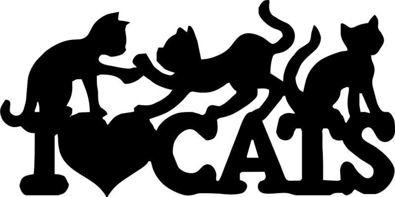 I love cats animal kitten car truck window wall laptop vinyl decal sticker