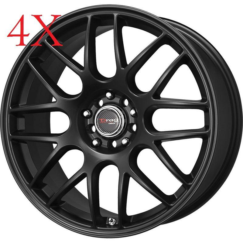 Drag wheels dr-34 17x7.5 4x100 4x114.3 flat black rims altima centra neon prius