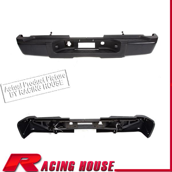 Rear step bumper bar w/ pad 11-13 silverado sierra 3500 hd dual no sensor black