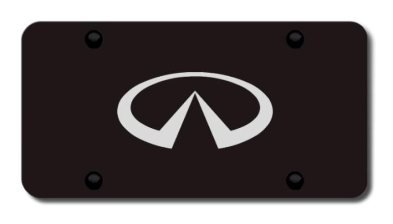 Infiniti laser etched black license plate made in usa genuine