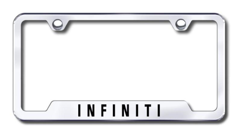 Infiniti  engraved chrome cut-out license plate frame made in usa genuine