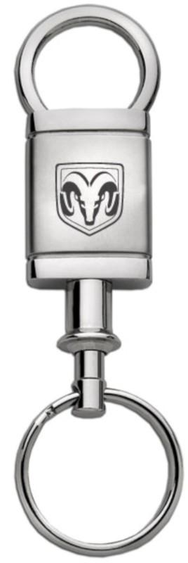 Chrysler ram head logo satin-chrome valet keychain / key fob engraved in usa ge
