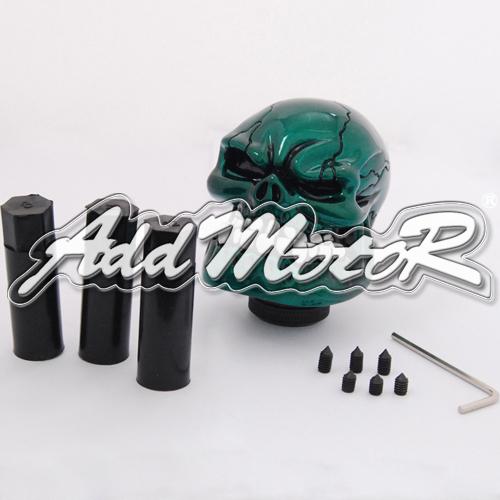 Wicked carved green skull shift shifter lever knob universal manual gear stick 
