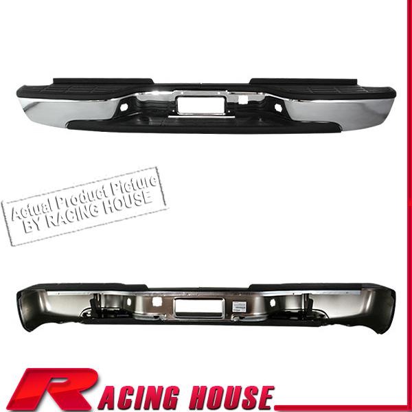 Rear step bumper replacement steel bar w/ pad 01-06 silverado hd fleetside chr