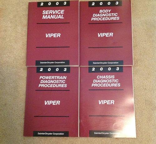 Lot of 4 2003 dodge viper service manuals shop repair set oem dealership books