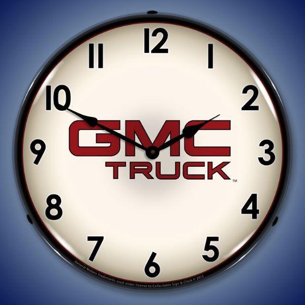 Gmc trucks 14" backlit lighted wall clock sign 14a vintage hot rod pickup new