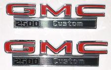 1971-1972 gmc truck "2500 custom" front fender emblems, pr.